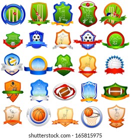 vector illustration of different sports badge