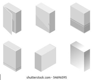 Vector illustration of different style software boxes