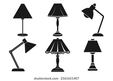 Vector Illustration of Different Table Lamps