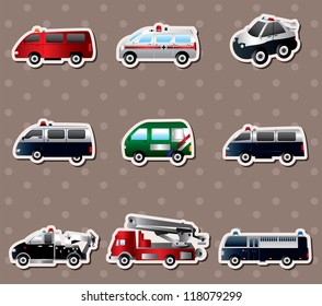 Vector illustration of different types car stickers