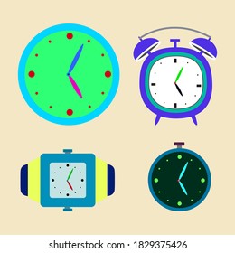 Ilustración vectorial de diferentes tipos de relojes