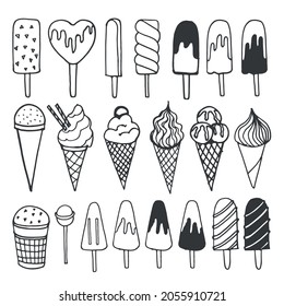 Vector Illustration Different Types Ice Creams Stock Vector (Royalty ...