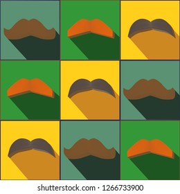 Vector illustration of different types of mustache. To advertise different mustache contours.