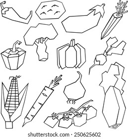 vector illustration of different vegetables