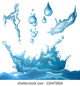 Vector Illustration of Different Water Elements