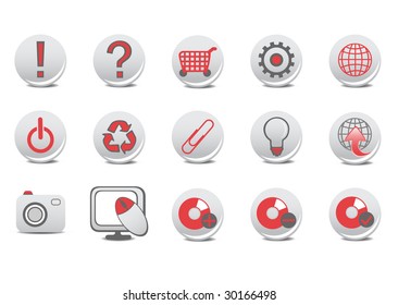 Vector illustration of different  Website and Internet buttons