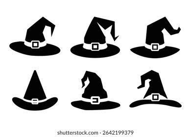Vector Illustration of Different Witch Hats