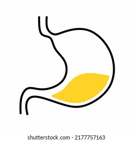 Vector Illustration Of Digestive Tract Anatomy Line Icon. Pictogram Infographic Of The Digestive Organ Of The Stomach. Gastronomic And Gastrologic Symbol. Health Care And Medical Concept.