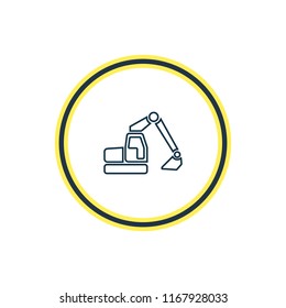 Vector illustration of digger icon line. Beautiful transportation element also can be used as excavator icon element.