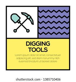 VECTOR ILLUSTRATION OF DIGGING TOOLS ICON CONCEPT