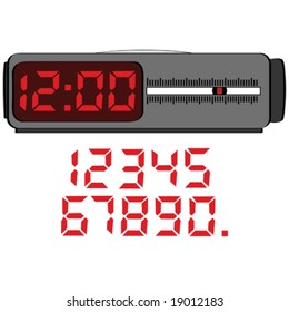 Vector illustration of a digital alarm clock