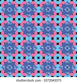 Vector illustration. Digital art abstract seamless pattern. Abstract violet, blue and pink image with a squares.