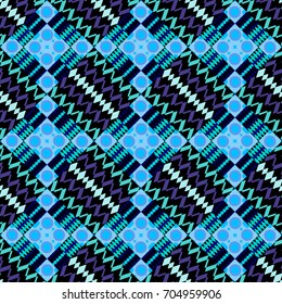 Vector illustration. Digital art abstract seamless pattern. Abstract violet and blue image with a squares.