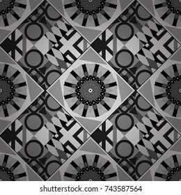 Vector illustration. Digital art abstract seamless pattern. Abstract black, white and gray image with a squares.