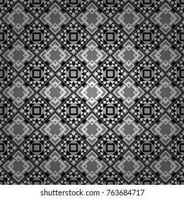 Vector illustration. Digital art abstract seamless pattern. Abstract black, white and gray image with a squares.