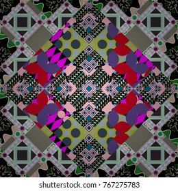 Vector illustration. Digital art abstract seamless pattern. Abstract gray, black and white image with a squares.