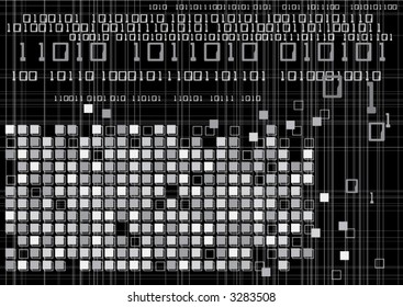 Vector illustration of digital binary code technology