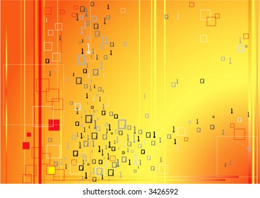 Vector illustration of digital binary code technology