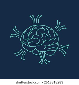 Vector illustration of a digital brain with a futuristic design featuring neural connections Scalable vector format suitable for presentations websites infographics and tech projects