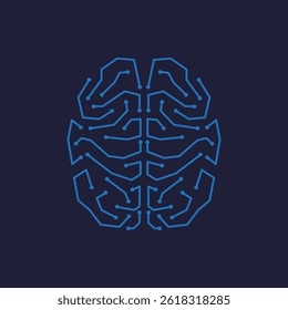 Vector illustration of a digital brain with a futuristic design featuring neural connections Scalable vector format suitable for presentations websites infographics and tech projects
