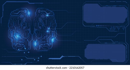 Vector illustration of digital Brain health remote assessment, Passive Monitoring and Digital Interventions.Digital innovation and technology concepts.