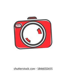 Vektorgrafik einer Digitalkamera. Retro-Kamera-Symbol auf weißem, isoliertem Hintergrund.