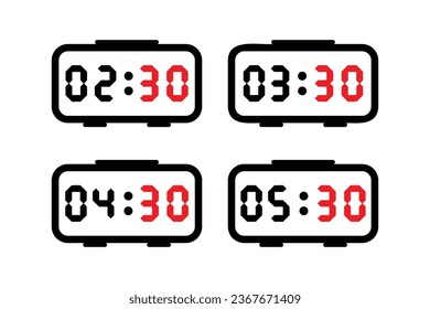 Vector illustration digital clock icon sign and symbol.