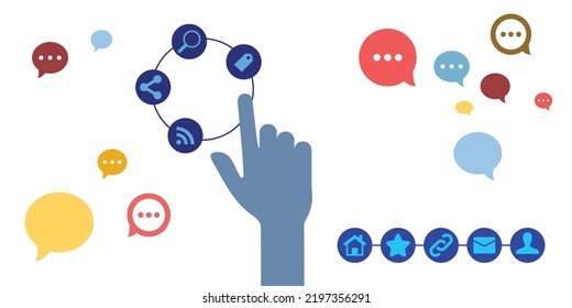 vector illustration of digital communication and user feedback on the product estimation