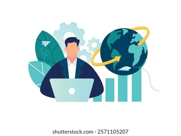 Vector illustration, digital currency exchange, finance, digital money market, cryptocurrency wallet, stock exchange, online money transfer