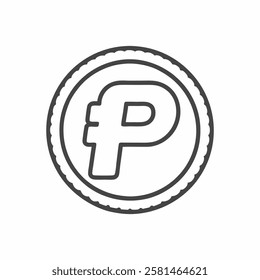 Vector illustration of a digital currency symbol in a flat line style showcasing modern finance concepts