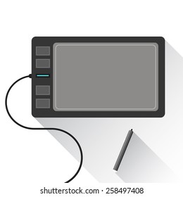 Vector illustration of digital drawing flat design concept.
