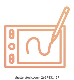 Vector illustration of a digital drawing tablet and stylus, perfect for graphic design, illustration, and creative projects.