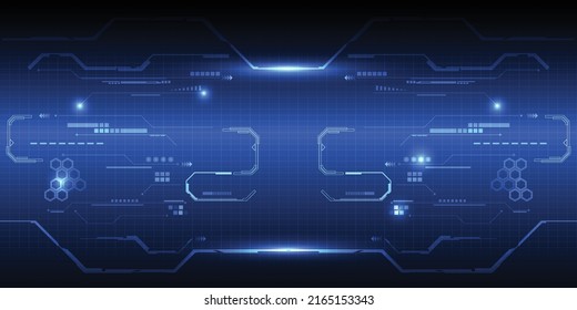 Vector illustration of digital element grid line circuit for advertising and game animation production.Future digital technology and innovation concept.