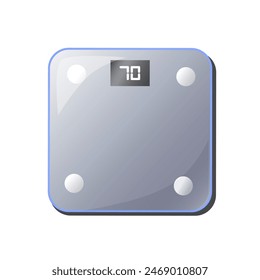 Vector illustration of digital floor scales for weight management, isolated on white background.