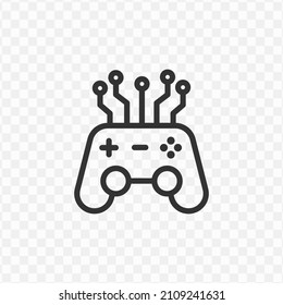 Vector illustration of digital games icon in dark color and transparent background(png).