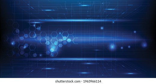 Vector illustration of digital horizontal space hi tech digital futuristic technology.Future tech design concepts.