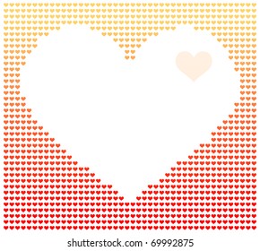 Vector illustration of digital image of heart