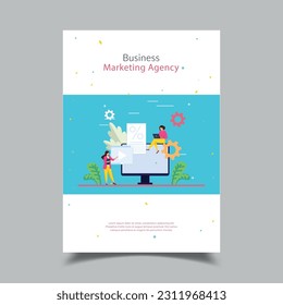 Vector Illustration of Digital Marketing Business Flyer Template
