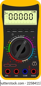 Vector illustration of a digital multimeter