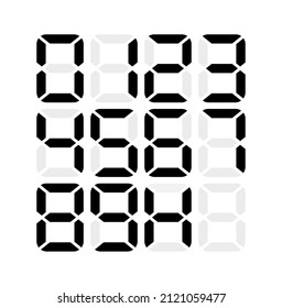 ilustración vectorial de números digitales en un fondo blanco