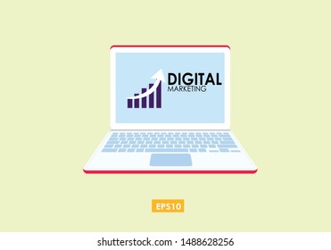 Vector Illustration Digital online marketing banner web icon for business and social media marketing, content marketing, website, viral, seo, keyword, advertise and internet marketing. eps10