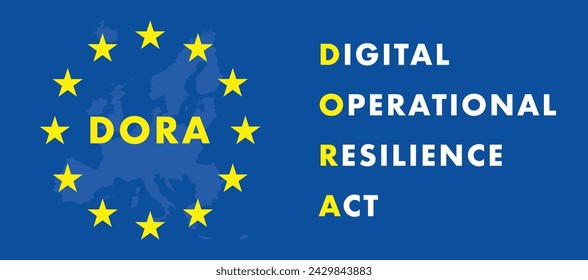 Vector illustration of Digital Operational Resilience Act abbreviation DORA