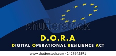 Vector illustration of Digital Operational Resilience Act abbreviation DORA