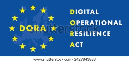 Vector illustration of Digital Operational Resilience Act abbreviation DORA