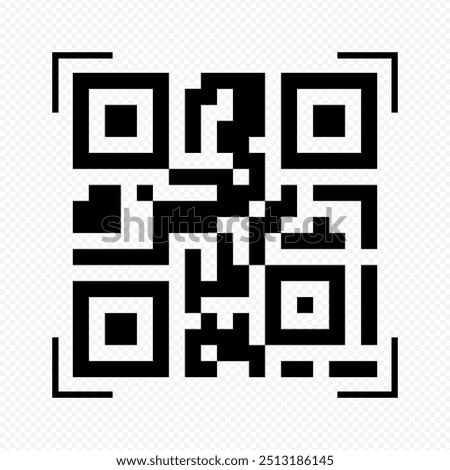 Vector illustration of digital QR Code Scan icon isolated