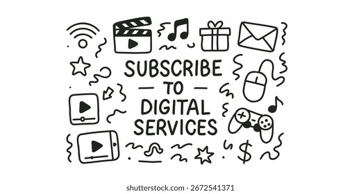 Ilustración vectorial de servicios digitales, plataforma en línea, servicios de internet, soluciones virtuales, soluciones de Web