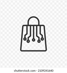 Vector illustration of digital shop icon in dark color and transparent background(png).
