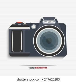 Vector illustration of digital SLR camera for your design