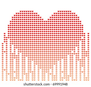 Vector illustration of digital style heart