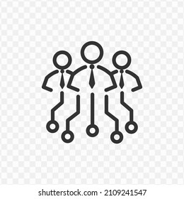 Vector illustration of digital team icon in dark color and transparent background(png).